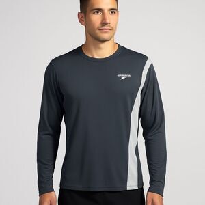 Brooks Equilibrium Technology Long Sleeve Running Shirt Gray Black Size M Athlet